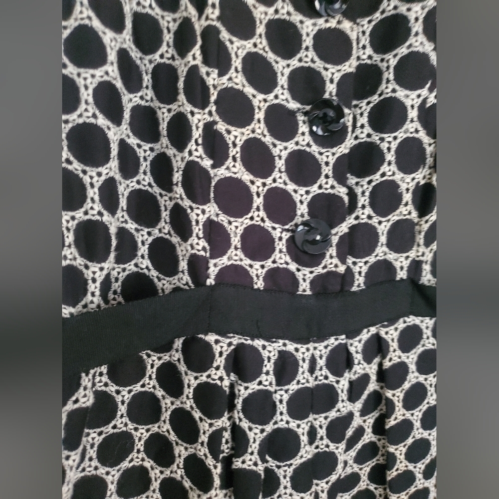 Anna Sui For Anthropologie Black And White Embroidered Sleeveless Dress, Size 4 - Picture 4 of 10